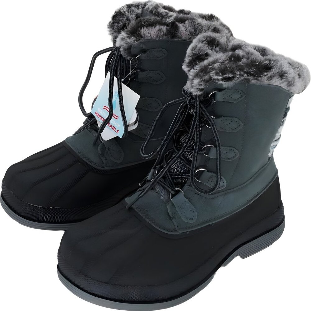 Propet Lumi Tall Lace Snow Boot - Grey Women's US 6 - Picture 2 of 6